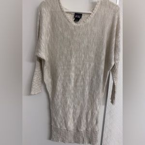 DOTS long jacket type dress very good condition beige color size     M.    Shiny